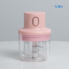 Máy xay hành, tỏi đa năng hồng chạy pin sạc