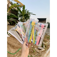 set 20 bút bi mực đen hình thú siêu xinh TẶNG kèm túi bút trong có móc