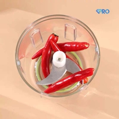 Máy xay hành, tỏi đa năng hồng chạy pin sạc