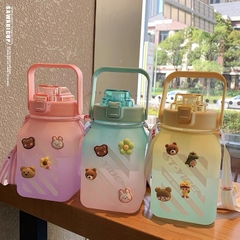 Bình đựng nước có ống hút Sports Cup 1.500ml siêu xinh tặng kèm sticker giá quà tặng