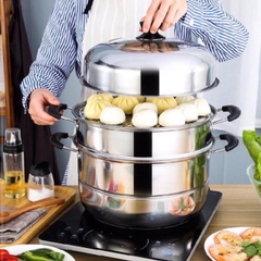 Nồi hấp 3 tầng inox cao cấp
