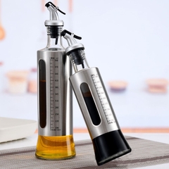 Bình thủy tinh thân bọc inox kèm đầu chiết dầu mắm cao cấp 500ml