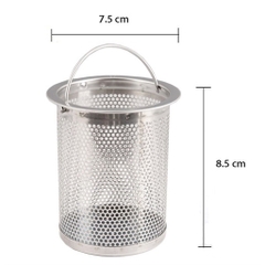 Giỏ lọc rác bồn rửa bát chén có kèm nắp inox cao cấp
