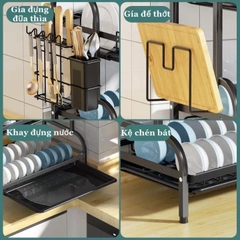 Kệ bát Phú Khang kèm khay hứng nước loại 2, 3 tầng siêu sịn- hoàn tiền nếu không ưng