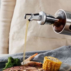 Bình thủy tinh thân bọc inox kèm đầu chiết dầu mắm cao cấp 500ml