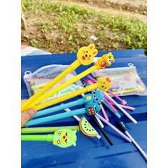 set 20 bút bi mực đen hình thú siêu xinh TẶNG kèm túi bút trong có móc