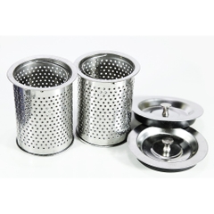Giỏ lọc rác bồn rửa bát chén có kèm nắp inox cao cấp
