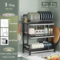 Kệ bát Phú Khang kèm khay hứng nước loại 2, 3 tầng siêu sịn- hoàn tiền nếu không ưng