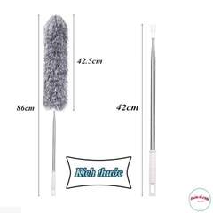 Chổi phủi bụi, quét trần gấp gọn cán có thể kéo dài đến 3m