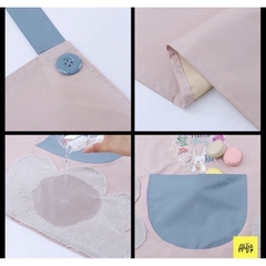 Tạp dề vải lụa Oxford chống thấm thêu hoa siêu xinh có khăn lau tay 2 bên hông