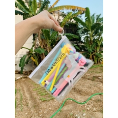 set 20 bút bi mực đen hình thú siêu xinh TẶNG kèm túi bút trong có móc