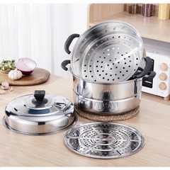 Nồi hấp 3 tầng inox cao cấp