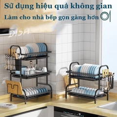 Kệ bát Phú Khang kèm khay hứng nước loại 2, 3 tầng siêu sịn- hoàn tiền nếu không ưng