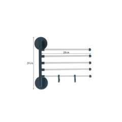 Giá treo khăn 5 nhánh xoay 180 sịn sò tặng kèm 2 móc treo đồ