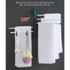 Giá treo khăn 5 nhánh xoay 180 sịn sò tặng kèm 2 móc treo đồ