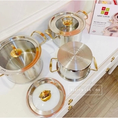 Bộ nồi 3 đáy 6 chi tiết MISU LOUIS cao cấp dùng cho mọi loại bếp