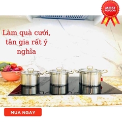 Bộ nồi 3 đáy 6 chi tiết MISU LOUIS cao cấp dùng cho mọi loại bếp