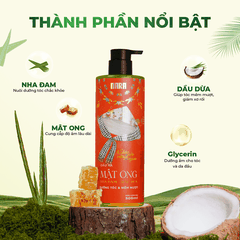 Combo 2 Dầu Xả Mật Ong NARA Kết Hợp Nha Đam - Dầu Dừa 500ML Dưỡng Tóc Mềm Mượt, Phục Hồi Và Bảo Vệ Nang Tóc