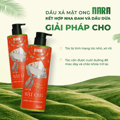 Bộ Đôi Gội Xả Mật Ong NARA 500ML Hỗ Trợ Mọc Tóc, Phục Hồi Hư Tổn Và Cải Thiện Tình Trạng Gàu Ngứa