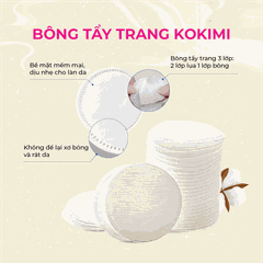 Bông tẩy trang Kokimi túi 155 miếng tròn