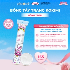 Bông tẩy trang Kokimi túi 155 miếng tròn