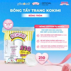 Bông tẩy trang Kokimi túi 210 miếng tròn