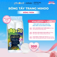 Bông tẩy trang Mihoo 200 miếng tròn