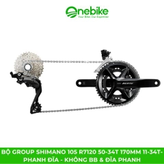 Bộ group SHIMANO 105 R7120 50-34T 170mm 11-34T- Phanh đĩa - Không BB & Đĩa phanh