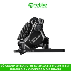 Bộ group SHIMANO 105 R7120 50-34T 170mm 11-34T- Phanh đĩa - Không BB & Đĩa phanh