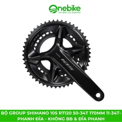 Bộ group SHIMANO 105 R7120 50-34T 170mm 11-34T- Phanh đĩa - Không BB & Đĩa phanh