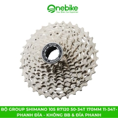Bộ group SHIMANO 105 R7120 50-34T 170mm 11-34T- Phanh đĩa - Không BB & Đĩa phanh