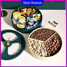 Khay Nhựa 💥[Freeship]💥 Khay Mứt, Hộp Mứt Tết Tuần Lôc 2 Tầng Xanh Cổ Vịt, Sang Trọng, Hiện Đại Phong Cách Châu Âu