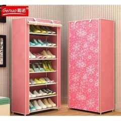 Tủ Giày Dép 7 Tầng 6 Ngăn Bọc Vải Họa Tiết Hoa Văn Cao Cấp Giá Rẻ / Kệ Đa Năng, Giá Để Giày Dép Khung Inox 7 Tầng