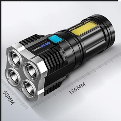Đèn Pin 4 Led Cao Cấp, Đèn Pin Siêu Sáng Cầm Tay Chắc Chắn 4 Chế Độ Sáng Tiện Dụng