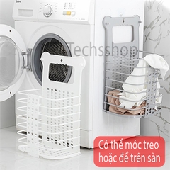 Rổ Đựng Quần Áo Xếp Gọn - Giỏ Để Đồ Đa Năng Có Thể Gấp Gọn - Kèm 2 Móc Dán Treo