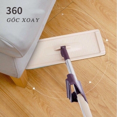 Cây Lau Nhà Tự Vắt Phẳng Thông Minh Spin Mop Xoay 360 Độ - Tặng Thêm 1 Bông Lau
