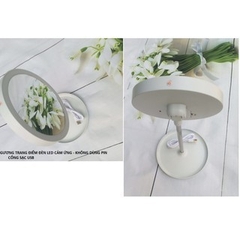 Gương Trang Điểm Tròn Để Bàn Có Đèn Led Cảm Ứng Cao Cấp Không Cần Pin - 3 Chế Độ Ánh Sáng Siêu Lung Linh