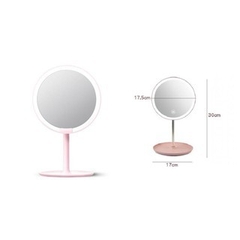 Gương Trang Điểm Tròn Để Bàn Có Đèn Led Cảm Ứng Cao Cấp Không Cần Pin - 3 Chế Độ Ánh Sáng Siêu Lung Linh
