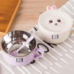 [Free Ship] Bát Úp Mỳ Tai Thỏ Ruột Inox Siêu Xinh