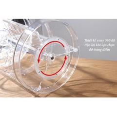[Free Ship] Kệ Mỹ Phẩm, Kệ Trang Điểm Xoay 360 Độ Nhựa Mica Cao Cấp