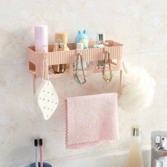 [Free Ship] Kệ Góc Vuông Nhựa Có Giá Treo Khăn