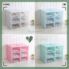 [Free Ship] (Hàng Có Sẵn +Video) Hộp Đựng Giày Dép Nắp Nhựa Cứng Trong Suốt, Size Lớn Chịu Lực 4Kg