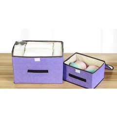 Combo 2 Hộp Vải Đựng Đồ Thùng Đựng Quần Áo Đồ Chơi Đa Năng Bằng Vải Cứng Cắp Có Nắp Đậy Tiện Dụng