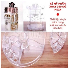 [Free Ship] Kệ Mỹ Phẩm, Kệ Trang Điểm Xoay 360 Độ Nhựa Mica Cao Cấp