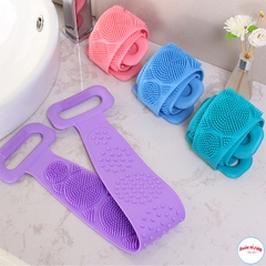 Dây Đai Chà Lưng 2 Mặt Đa Năng Bằng Silicon Kỳ Cọ Massage Tẩy Da Chết Khi Tắm