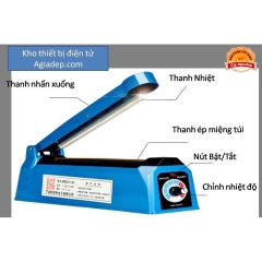 Máy Dán, Hàn Miệng Túi Nilon Đóng Gói Thực Phẩm Dập Tay - Dài 20Cm Mối Hàn 2Mm