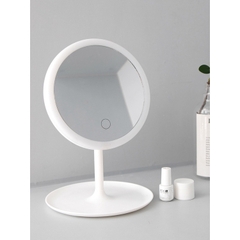 Gương Trang Điểm Tròn Để Bàn Có Đèn Led Cảm Ứng Cao Cấp Không Cần Pin - 3 Chế Độ Ánh Sáng Siêu Lung Linh