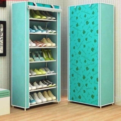 Tủ Giày Dép 7 Tầng 6 Ngăn Bọc Vải Họa Tiết Hoa Văn Cao Cấp Giá Rẻ / Kệ Đa Năng, Giá Để Giày Dép Khung Inox 7 Tầng