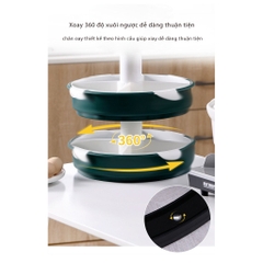 Khay Nhựa 👉[Freeship]👈 Khay 3 Tầng Để Rau Và Thực Phẩm Ăn Lẩu Tiện Dụng Gọn Đế Xoay Tròn Được