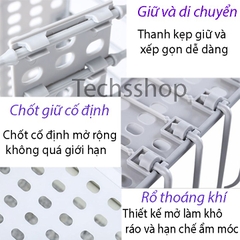 Rổ Đựng Quần Áo Xếp Gọn - Giỏ Để Đồ Đa Năng Có Thể Gấp Gọn - Kèm 2 Móc Dán Treo